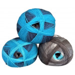 Wolle1000 BigBall 500g - Farbe BB212 - Türkis-Blau-Grau