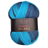 Wolle1000 BigBall 500g - Farbe BB212 - Türkis-Blau-Grau