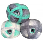 Wolle1000 BigBall 500g - Farbe BB217 - Creme-Mint-Grau