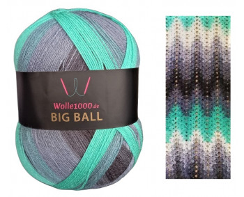 Wolle1000 BigBall 500g - Farbe BB217 - Creme-Mint-Grau