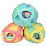 Wolle1000 BigBall 500g - Farbe BB228 - Grün-Gelb-Lila