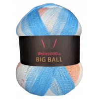 Wolle1000 BigBall 500g - Farbe BB231 - Creme-Blau-Rose