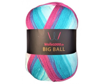 Wolle1000 BigBall 500g - Farbe BB301 - Türkis-Altrosa-Beere