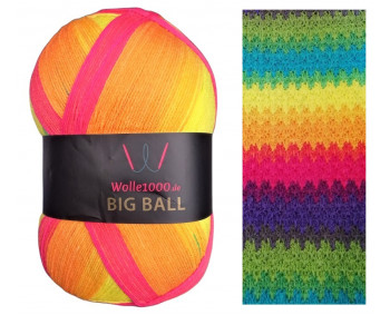 Wolle1000 BigBall 500g - Farbe BB209 - Regenbogen
