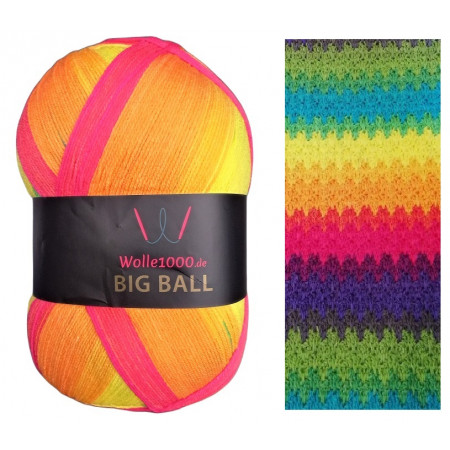 Wolle1000 BigBall 500g - Farbe BB209 - Regenbogen