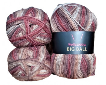 Wolle1000 BigBall 3x300g=900g - Farbe BB003 - Braun-Rost-Grau