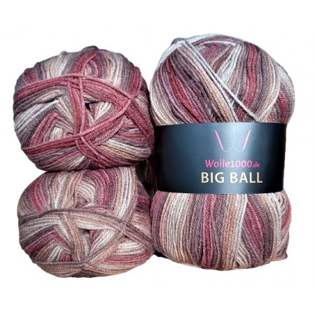 Wolle1000 BigBall 3x300g=900g - Farbe BB003 - Braun-Rost-Grau