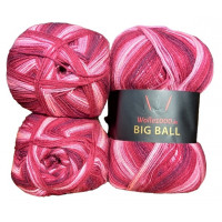Wolle1000 BigBall 3x300g=900g - Farbe BB004 - Bordo-Rot-Rosé