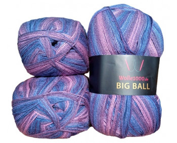 Wolle1000 BigBall 3x300g=900g - Farbe BB008 - Lila-Blau