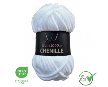 Wolle1000 Chenille - 01 weiss - 100g
