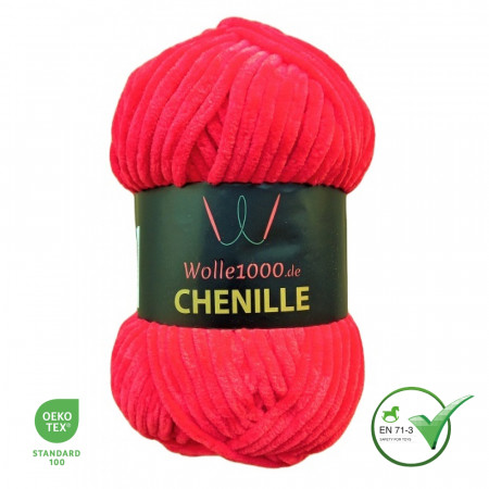 Wolle1000 Chenille - 08 rot - 100g