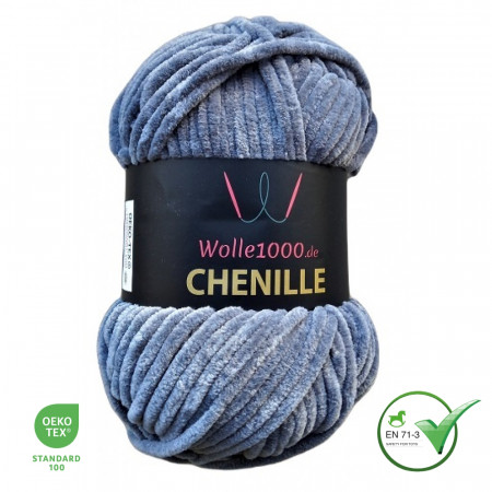 Wolle1000 Chenille - 09 grau - 100g