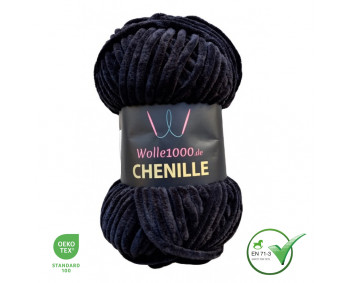 Wolle1000 Chenille - 10 schwarz - 100g