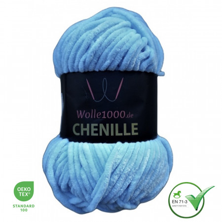Wolle1000 Chenille - 11 hellblau - 100g