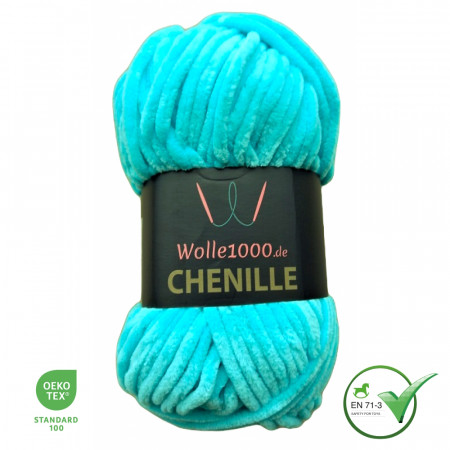Wolle1000 Chenille - 13 aqua - 100g
