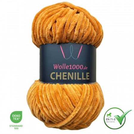 Wolle1000 Chenille - 28 goldbraun - 100g