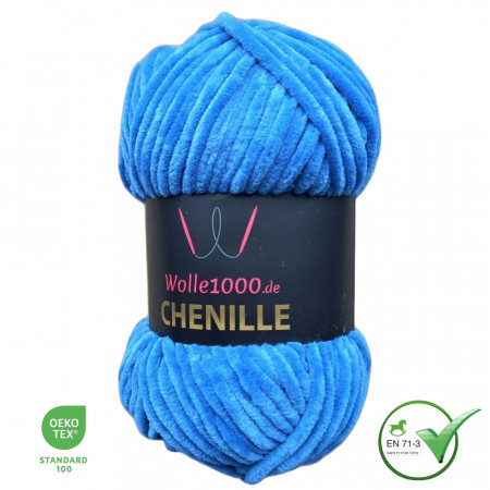 Wolle1000 Chenille - 35 blau - 100g