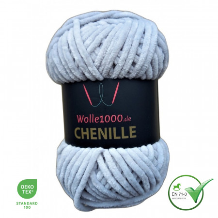 Wolle1000 Chenille - 36 hellgrau - 100g