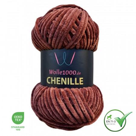 Wolle1000 Chenille - 40 braun - 100g