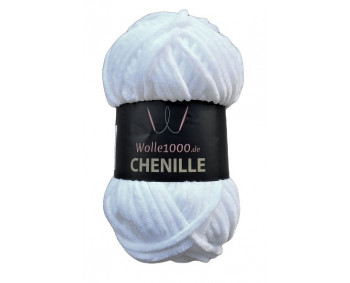 Wolle1000 Chenille - 01 weiss - 100g