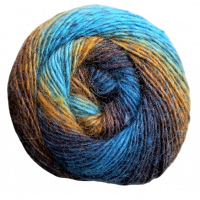 Wolle1000 Rainbow Sox 4 - Farbe 74  - senf-braun-petrol