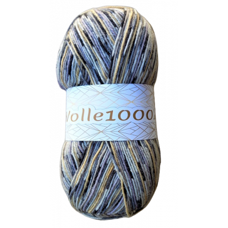Wolle1000 Super Sox 6 - Farbe 100  - natur-beige-grau