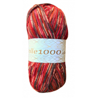 Wolle1000 Super Sox 6 - Farbe 111  - rot-grau