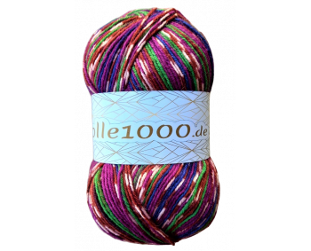 Wolle1000 Super Sox 6 - Farbe 114  - beere-lila-grün