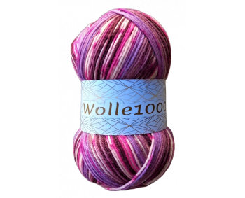 Wolle1000 Super Sox 6 - Farbe 140  - flieder-beere-pink