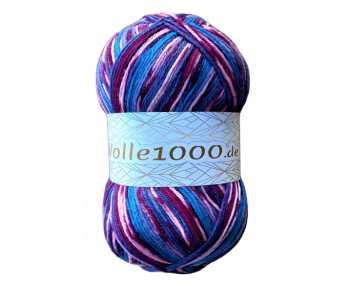 Wolle1000 Super Sox 6 - Farbe 142  - lila-türkis-beere