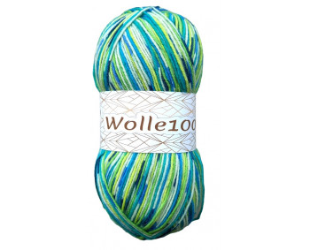 Wolle1000 Super Sox 6 - Farbe 170 - grün-gelb-creme