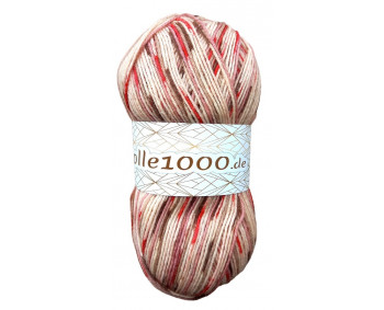 Wolle1000 Super Sox 6 - Farbe 172 - beige-rot-braun