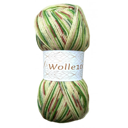 Wolle1000 Super Sox 6 - Farbe 173 - hellgrün-grün-braun