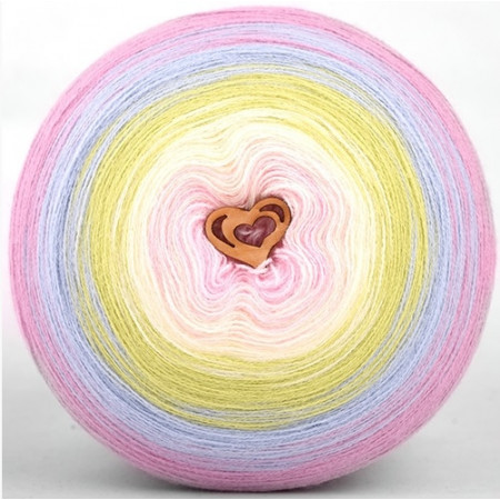 Wolle1000 - Trend Acrylic - Farbe 1010 (Babyrosa-Vanille-Grün-Hellblau-Rosa) 2000m Bobbel