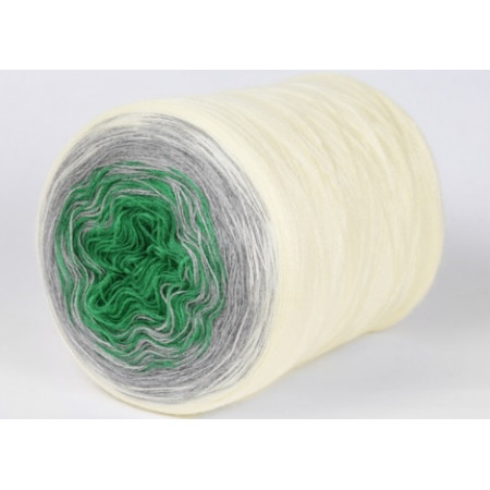 Wolle1000 - Trend Acrylic - Farbe 127 (Grün-Hellgrau-Creme) 2000m Bobbel