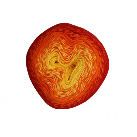 Wolle1000 - Trend Cotton - Farbe 412 (Gelb-Orange-Rot) 1000m Bobbel