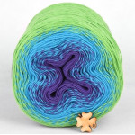 Wolle1000 - Trend Cotton - Farbe 435 (Lila-Türkis-Grün) 1000m Bobbel