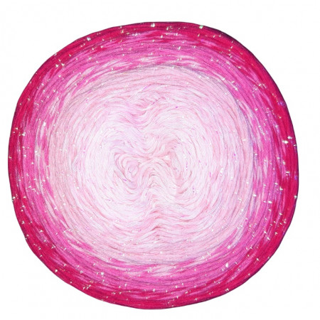 Wolle1000 - Trend CottonLUX - Farbe 7875 (Babyrosa-Rosa-Candy-Pink) 900m Bobbel mit Glitzer