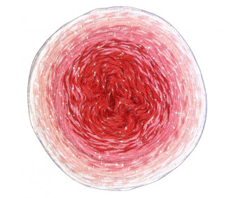 Wolle1000 - Trend CottonLUX - Farbe 8335 (Rot-Lachs-Coralle-Peach) 900m Bobbel mit Glitzer