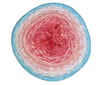 Wolle1000 - Trend CottonLUX - Farbe 8345 (Lachs-Coralle-Mint) 900m Bobbel mit Glitzer