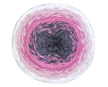 Wolle1000 - Trend CottonLUX - Farbe 8495 (Grau-Rosa-Weiss) 900m Bobbel mit Glitzer