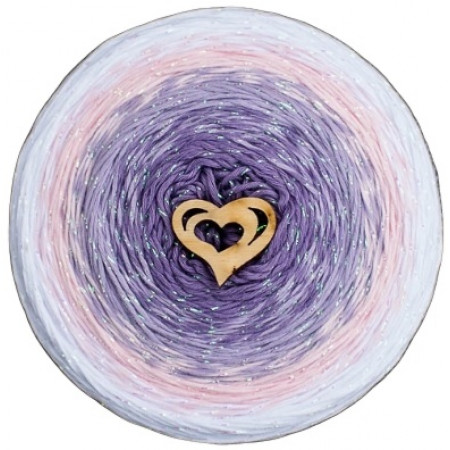 Wolle1000 - Trend CottonLUX - Farbe 8505 (Lila-Flieder-Rosa-Weiss) 900m Bobbel mit Glitzer