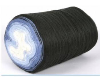 Wolle1000 - Trend Merino - Farbe 514 (Weiss-Hellblau-Blau-Schwarz) 1450m Bobbel