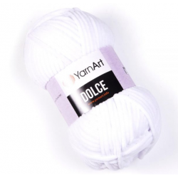 Dolce von YarnArt - 100g Chenille Garn - Farbe 741 weiss