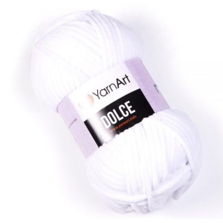 Dolce von YarnArt - 100g Chenille Garn - Farbe 741 weiss