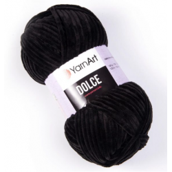 Dolce von YarnArt - 100g Chenille Garn - Farbe 742 schwarz