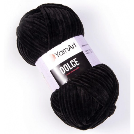 Dolce von YarnArt - 100g Chenille Garn - Farbe 742 schwarz