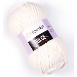 Dolce von YarnArt - 100g Chenille Garn - Farbe 745 creme