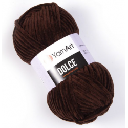 Dolce von YarnArt - 100g Chenille Garn - Farbe 775 dunkelbraun