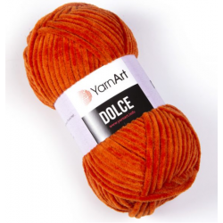 Dolce von YarnArt - 100g Chenille Garn - Farbe 778 dunkelorange
